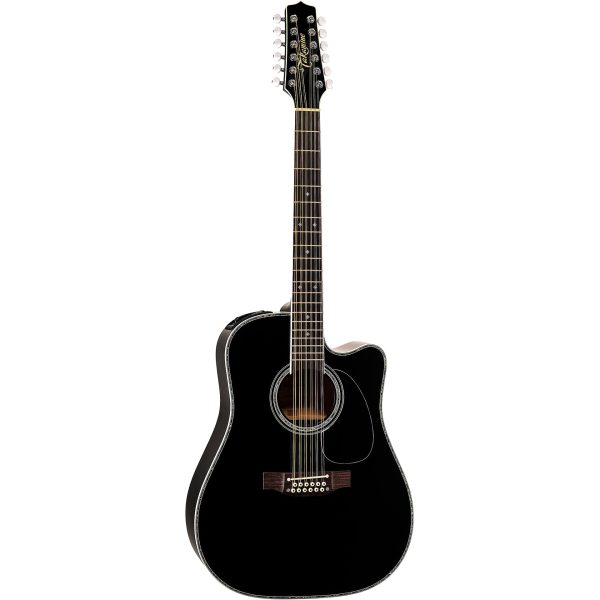 Takamine Legacy Series EF381DX 12-String Acoustic Electric Guitar, Black w  Case For Cheap