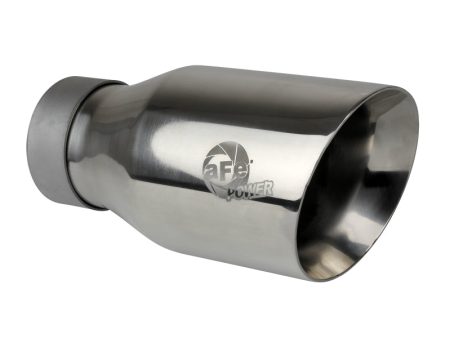 aFe MACH Force-Xp Univ 304 SS Double-Wall Clamp-On Exhaust Tip - Polished - 3in Inlet - 4.5in Outlet Online Hot Sale