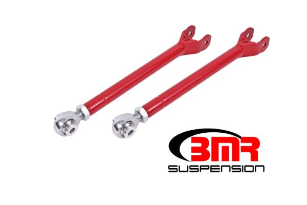 BMR 08-17 Challenger Lower Trailing Arms w  Single Adj. Rod Ends - Red Hot on Sale