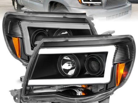 ANZO 05-09 Toyota Tacoma Projector Light Bar Style Headlights w  C Light Bar on Sale